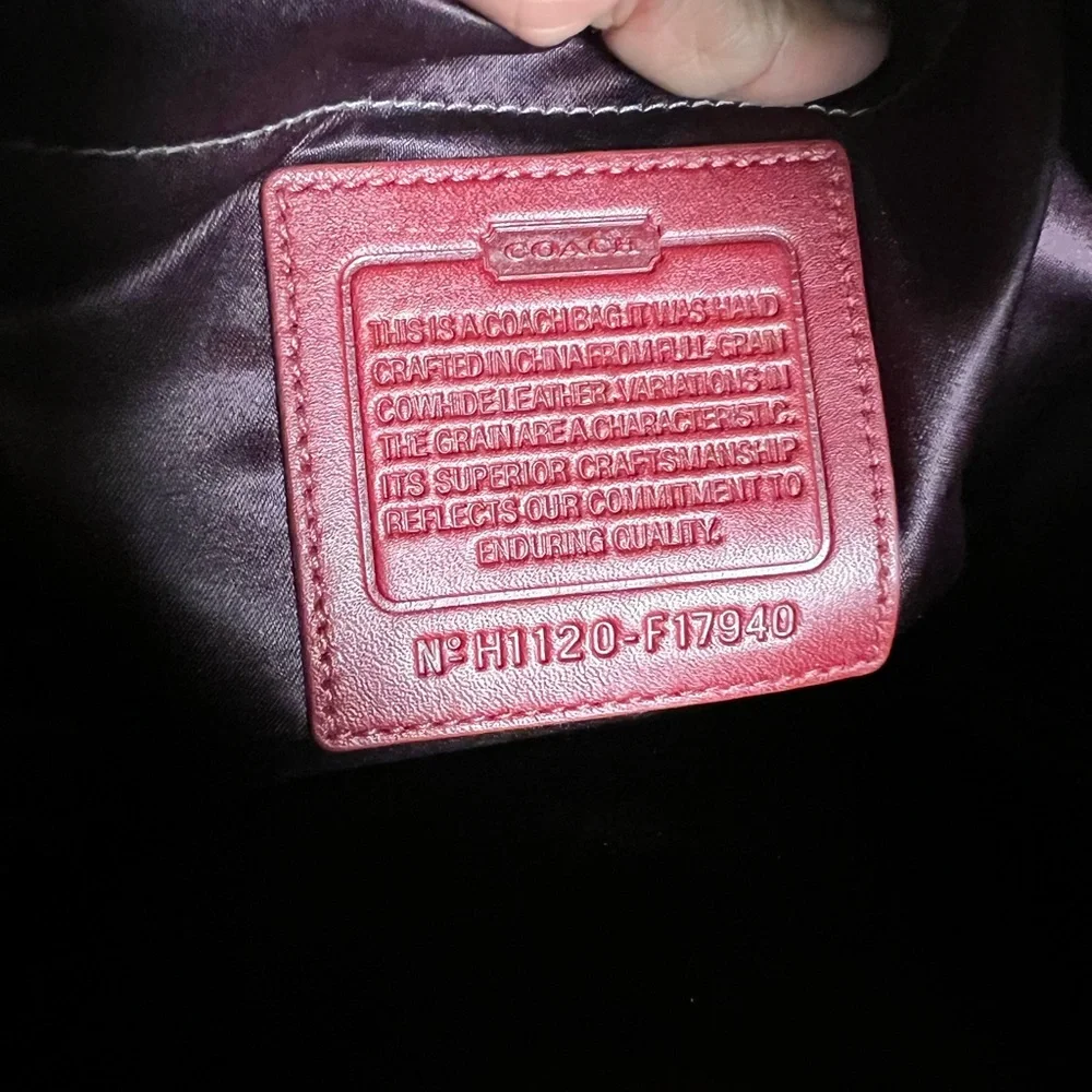 Coach Glossy Red diaper Baby Bag